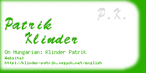 patrik klinder business card